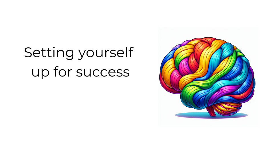 A multicoloured brain next to the title "Setting yourself up for success"